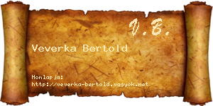 Veverka Bertold névjegykártya